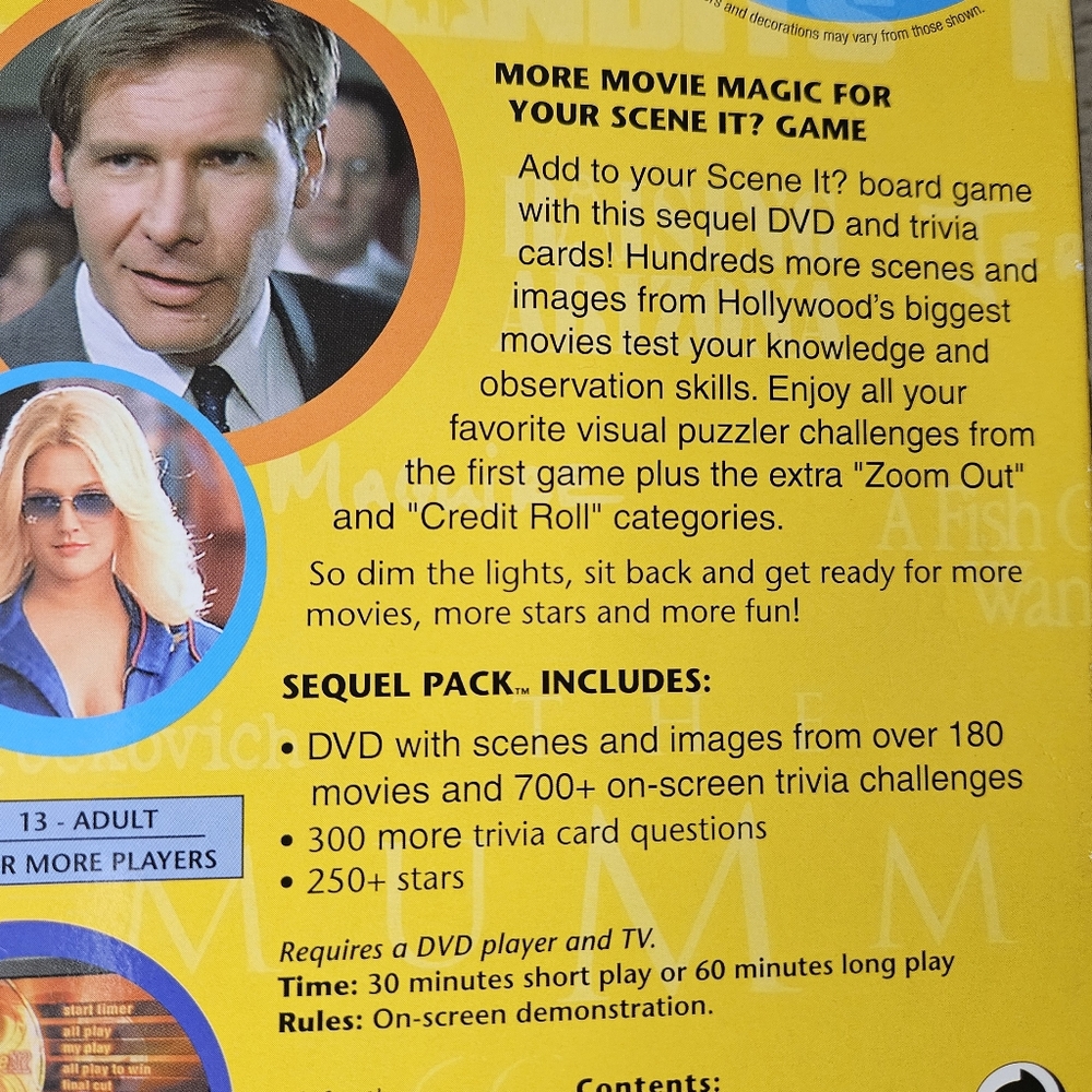 Scene It? The DVD Game Sequel Pack Movie Edition 2003 Trivia DVD Card Game - Picture 4 of 13